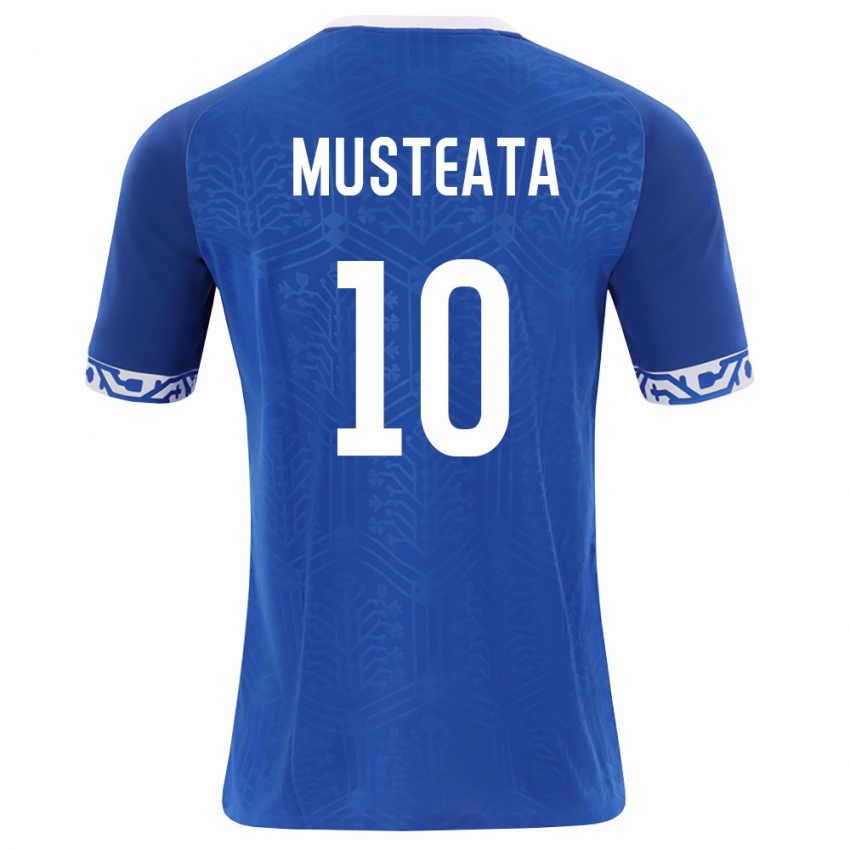 ילדים מולדובה Bogdan Musteata #10 כחול מלכותי לבן ג'רזי ביתית 26-28 חולצה קצרה
