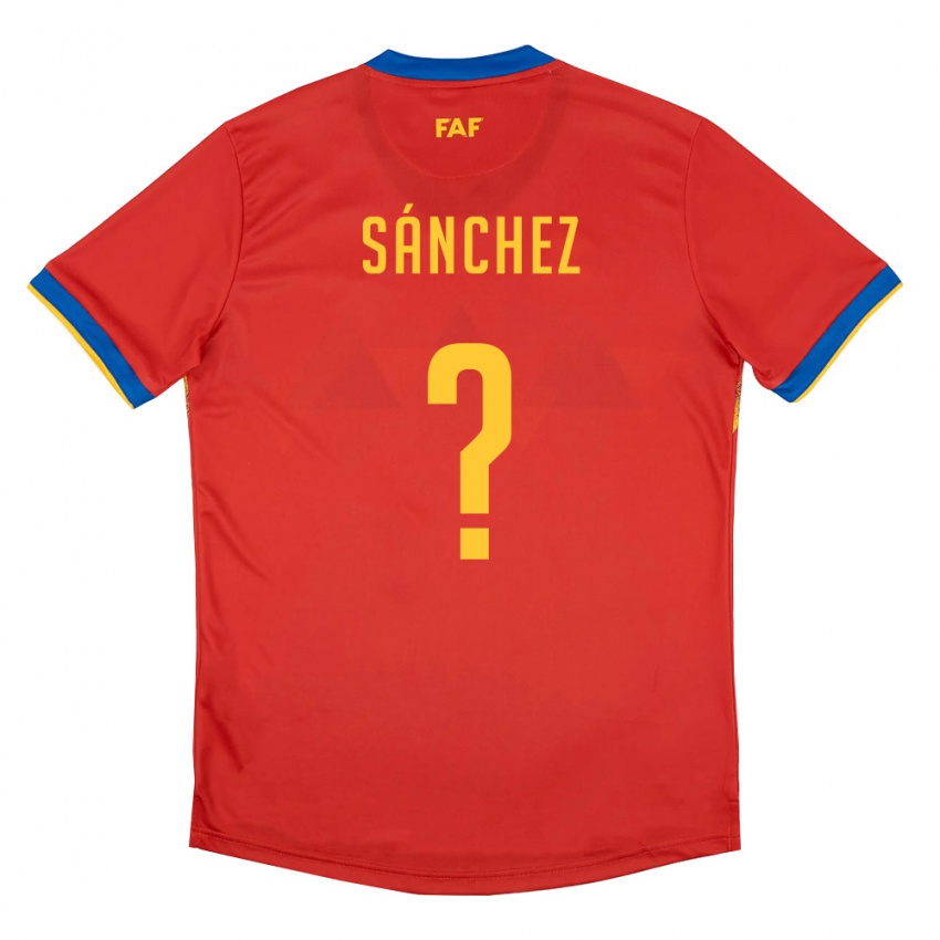 ילדים אנדורה Bernat Sánchez #0 אדום כחול צהוב ג'רזי ביתית 26-28 חולצה קצרה