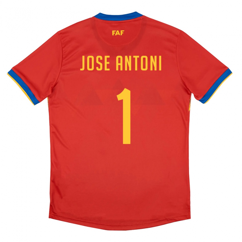 ילדים אנדורה Josep Antoni #1 אדום כחול צהוב ג'רזי ביתית 26-28 חולצה קצרה