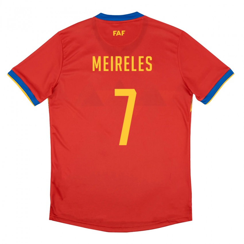 ילדים אנדורה Nelson Meireles #7 אדום כחול צהוב ג'רזי ביתית 26-28 חולצה קצרה