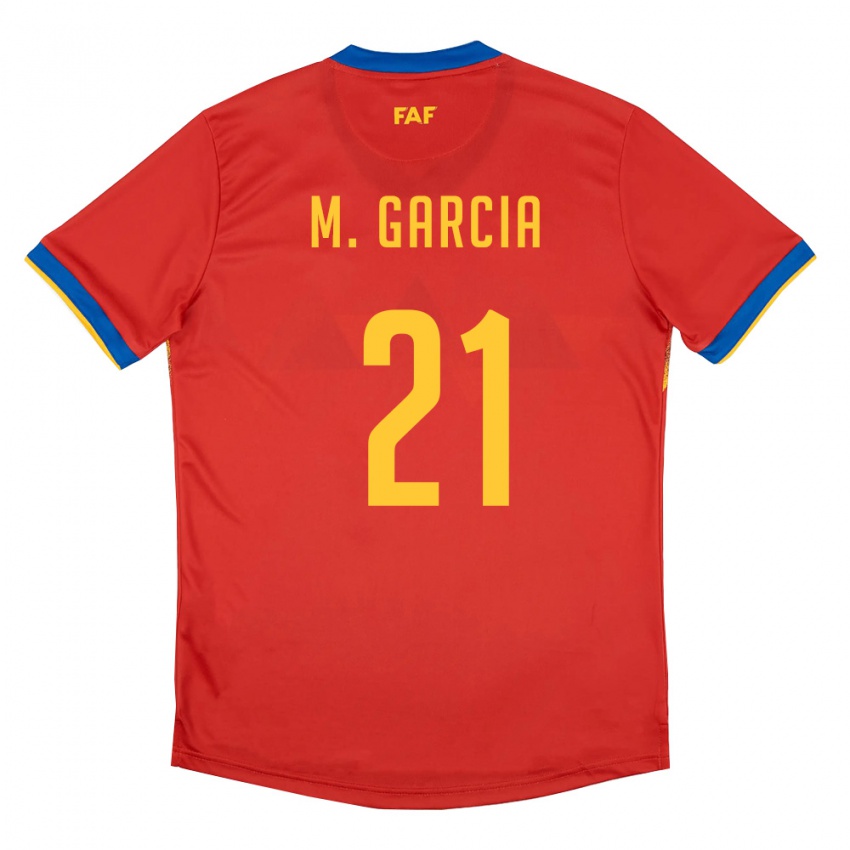 ילדים אנדורה Marc García #21 אדום כחול צהוב ג'רזי ביתית 26-28 חולצה קצרה