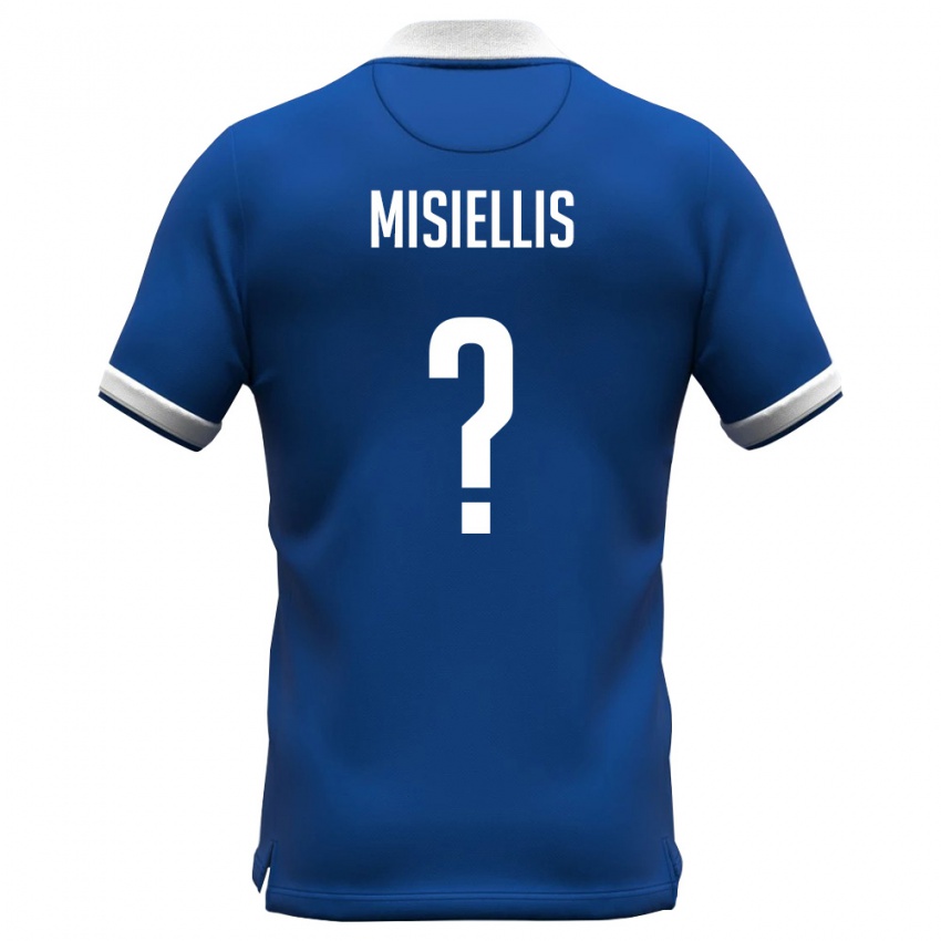 ילדים קפריסין Andreas Misiellis #0 כחול מלכותי לבן ג'רזי ביתית 26-28 חולצה קצרה