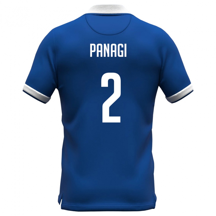 ילדים קפריסין Sotiris Panagi #2 כחול מלכותי לבן ג'רזי ביתית 26-28 חולצה קצרה