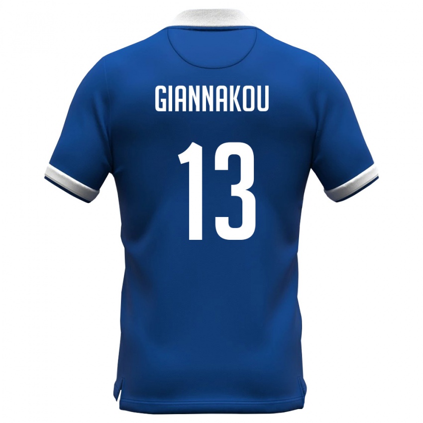 ילדים קפריסין Konstantinos Giannakou #13 כחול מלכותי לבן ג'רזי ביתית 26-28 חולצה קצרה