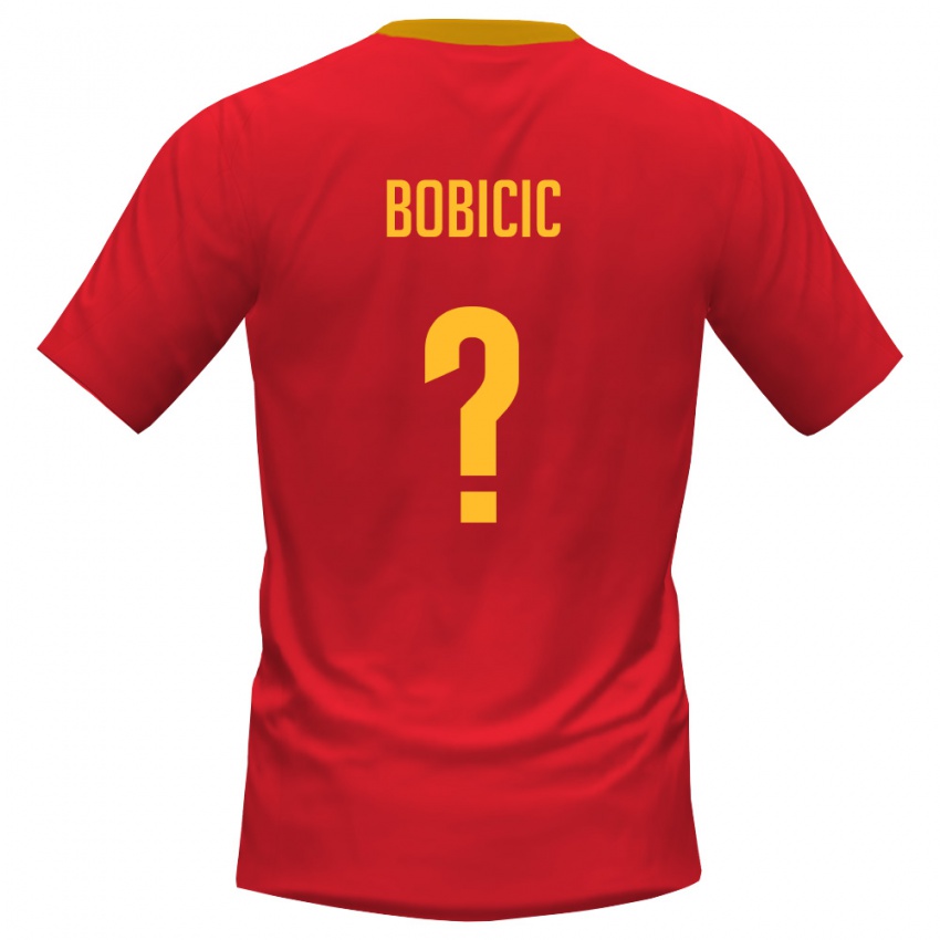 ילדים מונטנגרו Petar Bobicic #0 אדום צהוב ג'רזי ביתית 26-28 חולצה קצרה