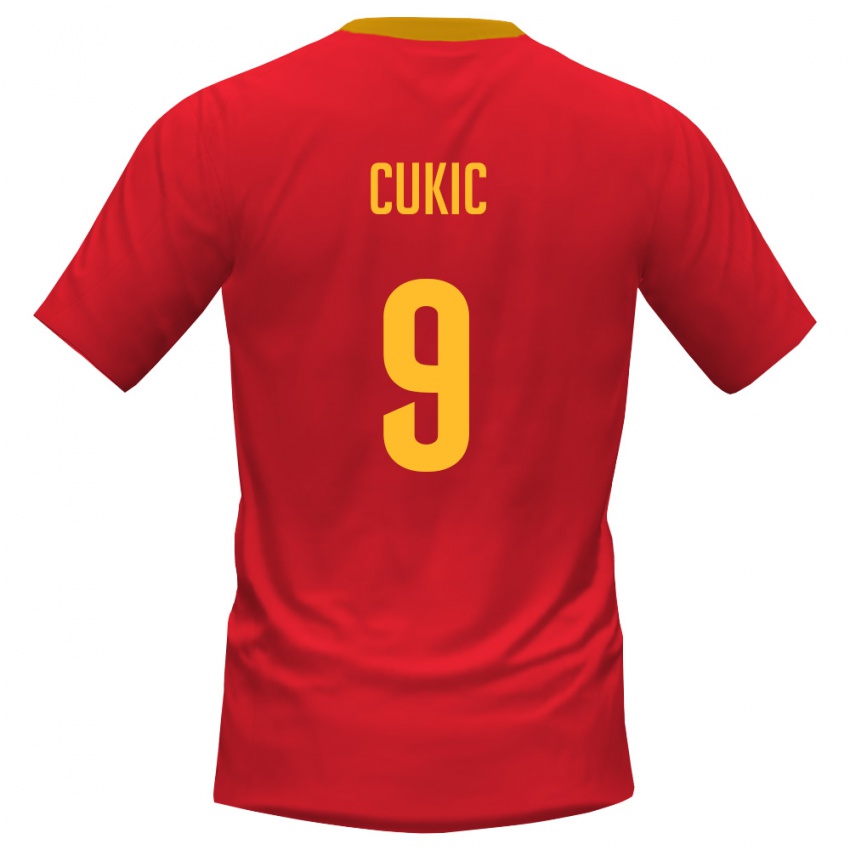 ילדים מונטנגרו וסקו צ׳וקיץ׳ #9 אדום צהוב ג'רזי ביתית 26-28 חולצה קצרה