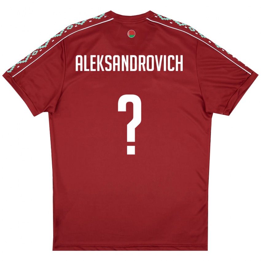 ילדים בלארוס Aleksandr Aleksandrovich #0 אדום עמוק לבן ג'רזי ביתית 26-28 חולצה קצרה