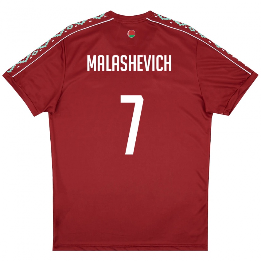 ילדים בלארוס יבגני מלאשביץ' #7 אדום עמוק לבן ג'רזי ביתית 26-28 חולצה קצרה