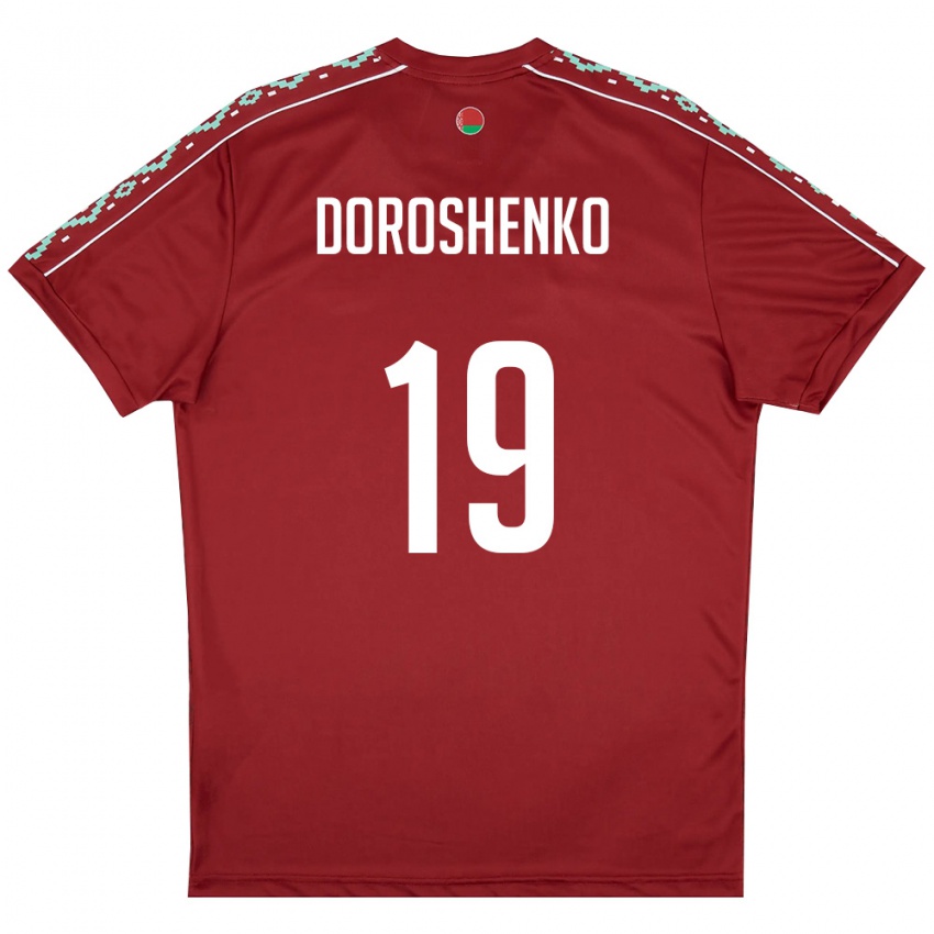 ילדים בלארוס Aleksandr Doroshenko #19 אדום עמוק לבן ג'רזי ביתית 26-28 חולצה קצרה