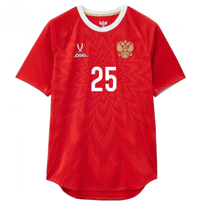 ילדים רוסיה Danil Prutsev #25 אדום לבן חום ג'רזי ביתית 26-28 חולצה קצרה