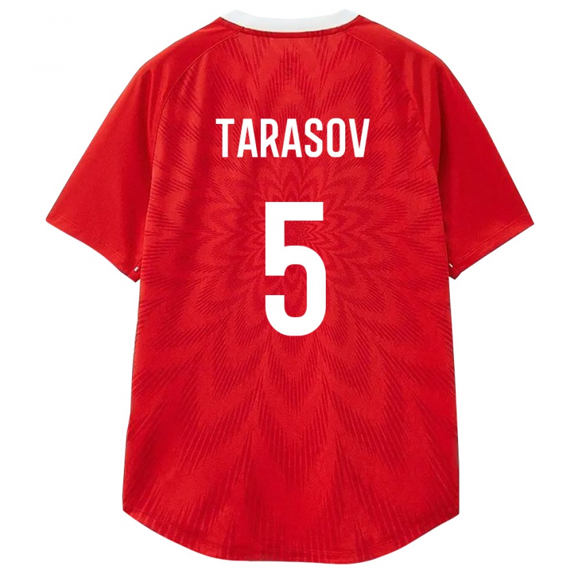 ילדים רוסיה Aleksandr Tarasov #5 אדום לבן חום ג'רזי ביתית 26-28 חולצה קצרה