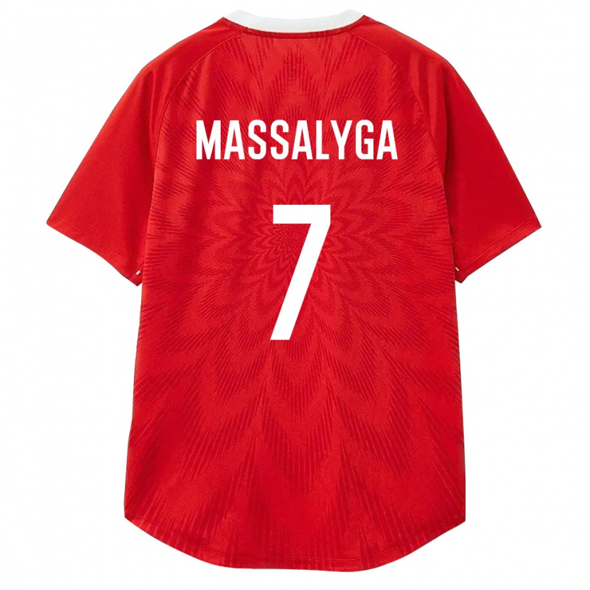 ילדים רוסיה Nikita Massalyga #7 אדום לבן חום ג'רזי ביתית 26-28 חולצה קצרה