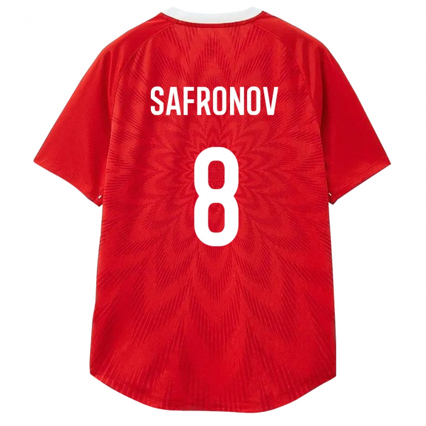 ילדים רוסיה Georgiy Safronov #8 אדום לבן חום ג'רזי ביתית 26-28 חולצה קצרה