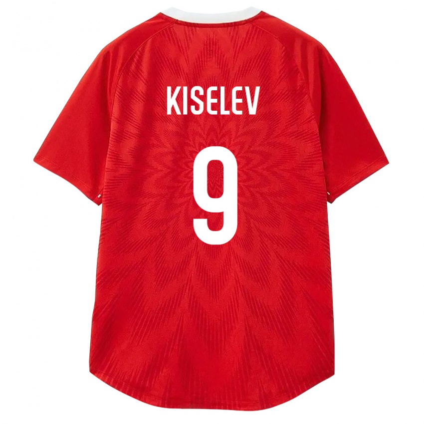 ילדים רוסיה Daniil Kiselev #9 אדום לבן חום ג'רזי ביתית 26-28 חולצה קצרה