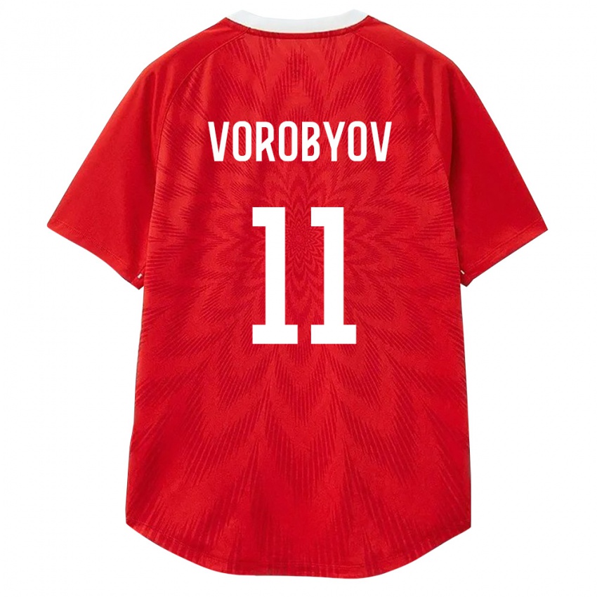 ילדים רוסיה דמיטרי וורוביוב #11 אדום לבן חום ג'רזי ביתית 26-28 חולצה קצרה