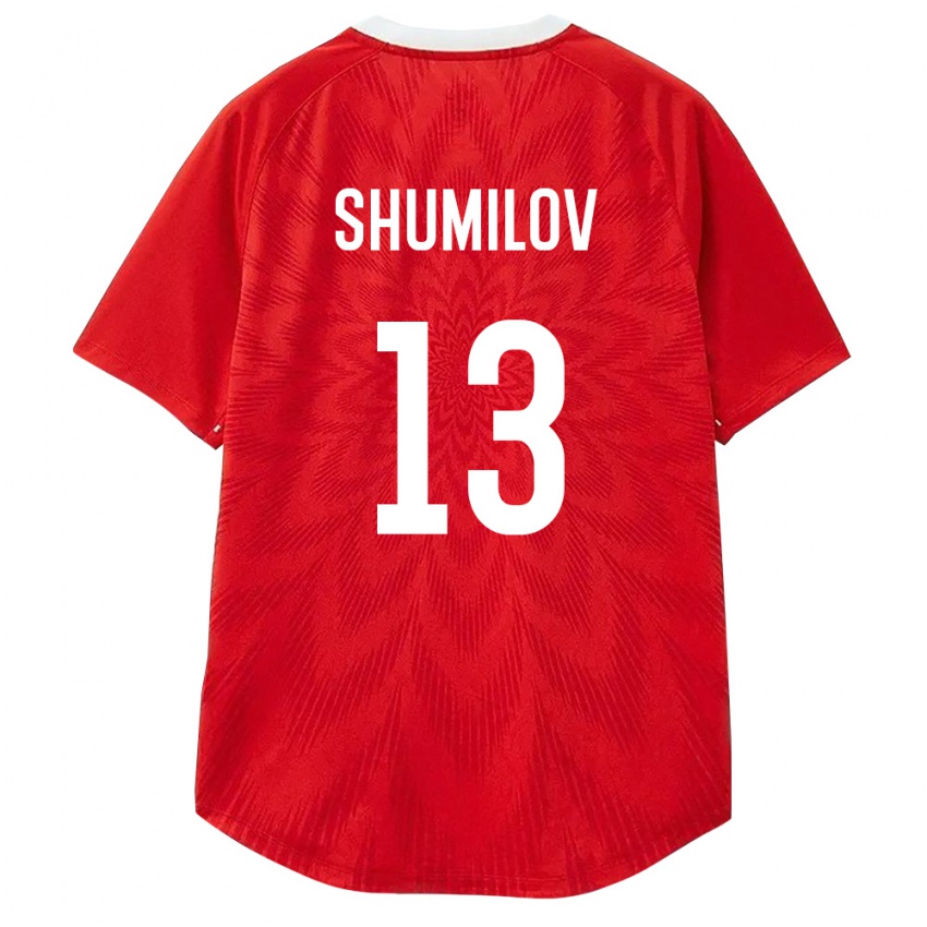 ילדים רוסיה Saveliy Shumilov #13 אדום לבן חום ג'רזי ביתית 26-28 חולצה קצרה