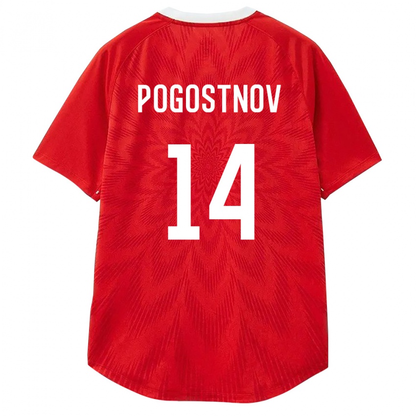 ילדים רוסיה Egor Pogostnov #14 אדום לבן חום ג'רזי ביתית 26-28 חולצה קצרה