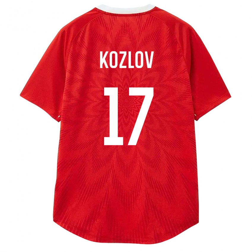 ילדים רוסיה דנילה קוזלוב #17 אדום לבן חום ג'רזי ביתית 26-28 חולצה קצרה