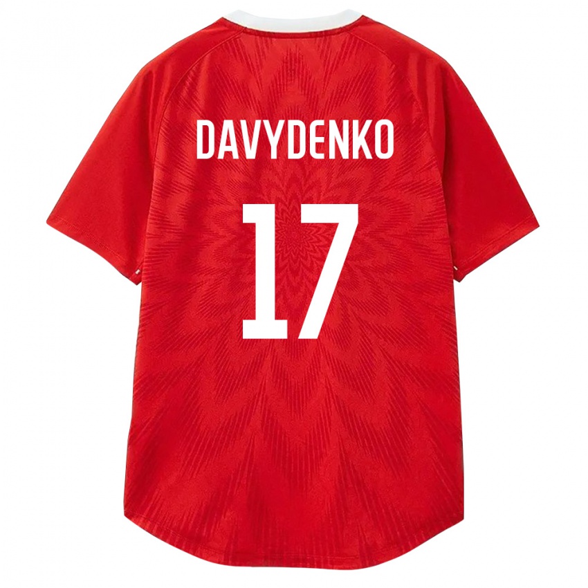 ילדים רוסיה Mikhail Davydenko #17 אדום לבן חום ג'רזי ביתית 26-28 חולצה קצרה