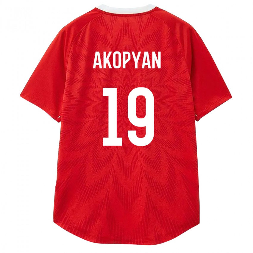 ילדים רוסיה Eduard Akopyan #19 אדום לבן חום ג'רזי ביתית 26-28 חולצה קצרה