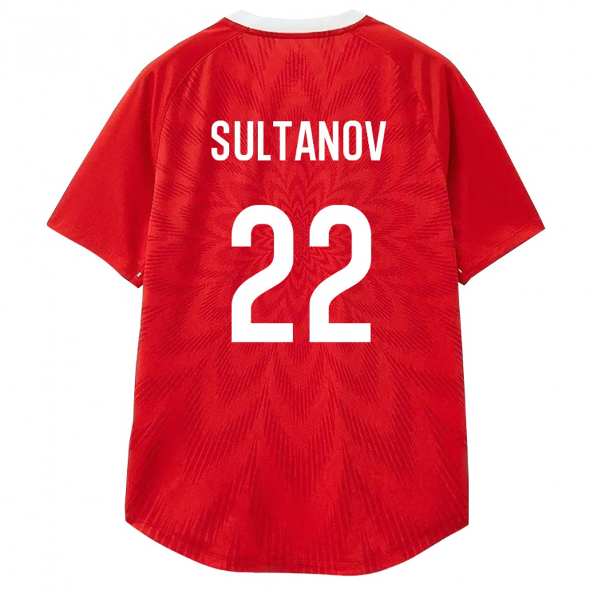 ילדים רוסיה Daniyal Sultanov #22 אדום לבן חום ג'רזי ביתית 26-28 חולצה קצרה