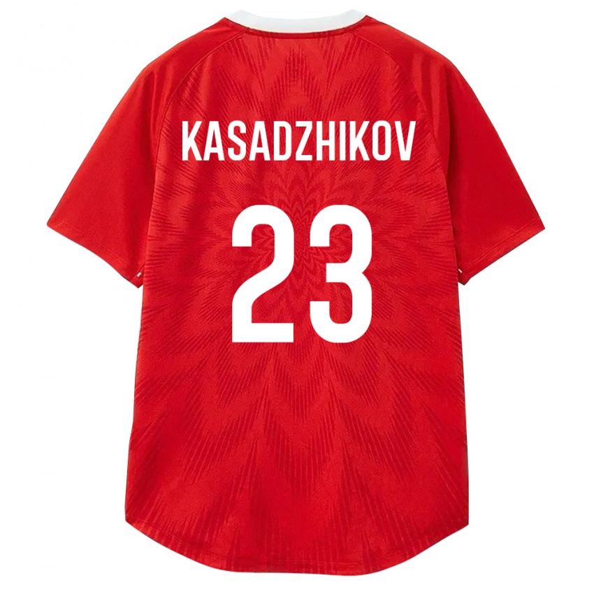 ילדים רוסיה Andrey Kasadzhikov #23 אדום לבן חום ג'רזי ביתית 26-28 חולצה קצרה