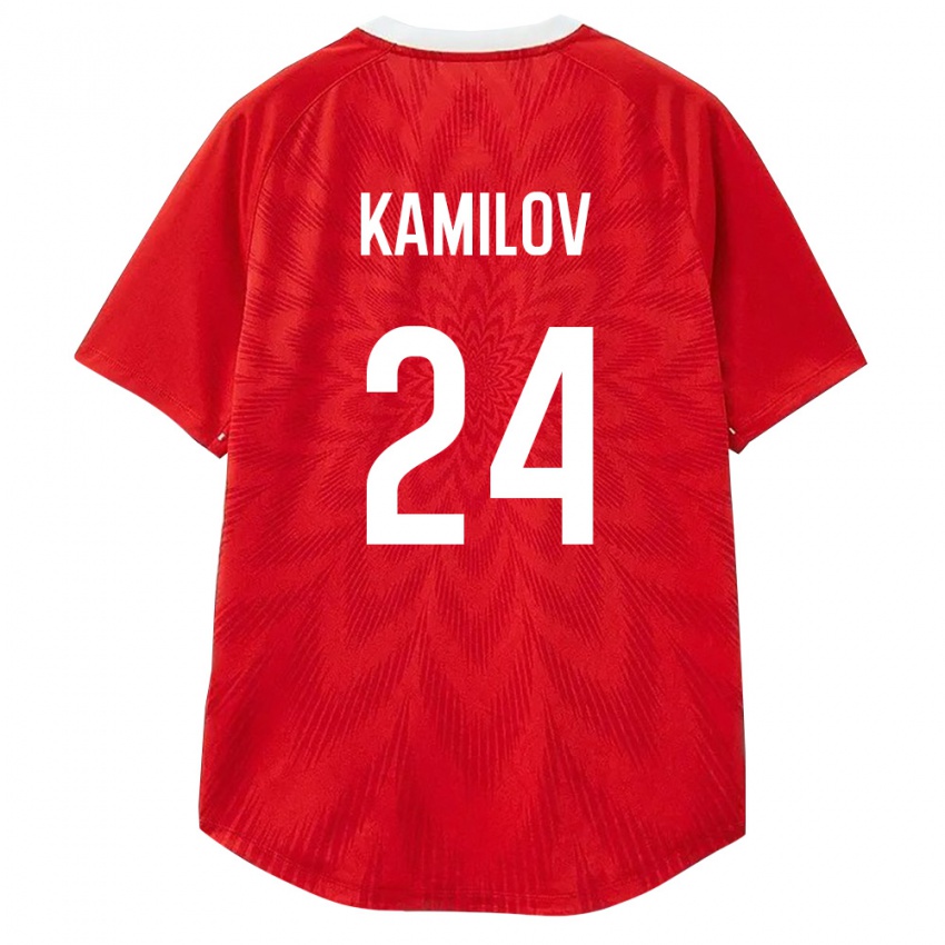 ילדים רוסיה Khalil Kamilov #24 אדום לבן חום ג'רזי ביתית 26-28 חולצה קצרה