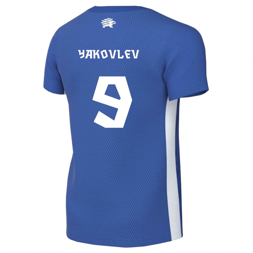 ילדים אסטוניה יואן יאקובלב #9 כחול כהה לבן ג'רזי ביתית 26-28 חולצה קצרה