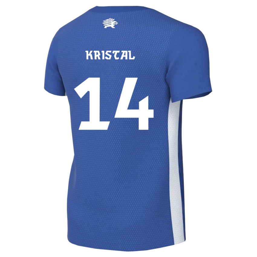 ילדים אסטוניה פטריק קריסטל #14 כחול כהה לבן ג'רזי ביתית 26-28 חולצה קצרה