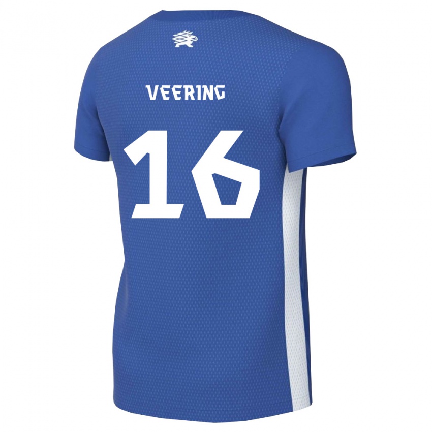 ילדים אסטוניה Robert Veering #16 כחול כהה לבן ג'רזי ביתית 26-28 חולצה קצרה