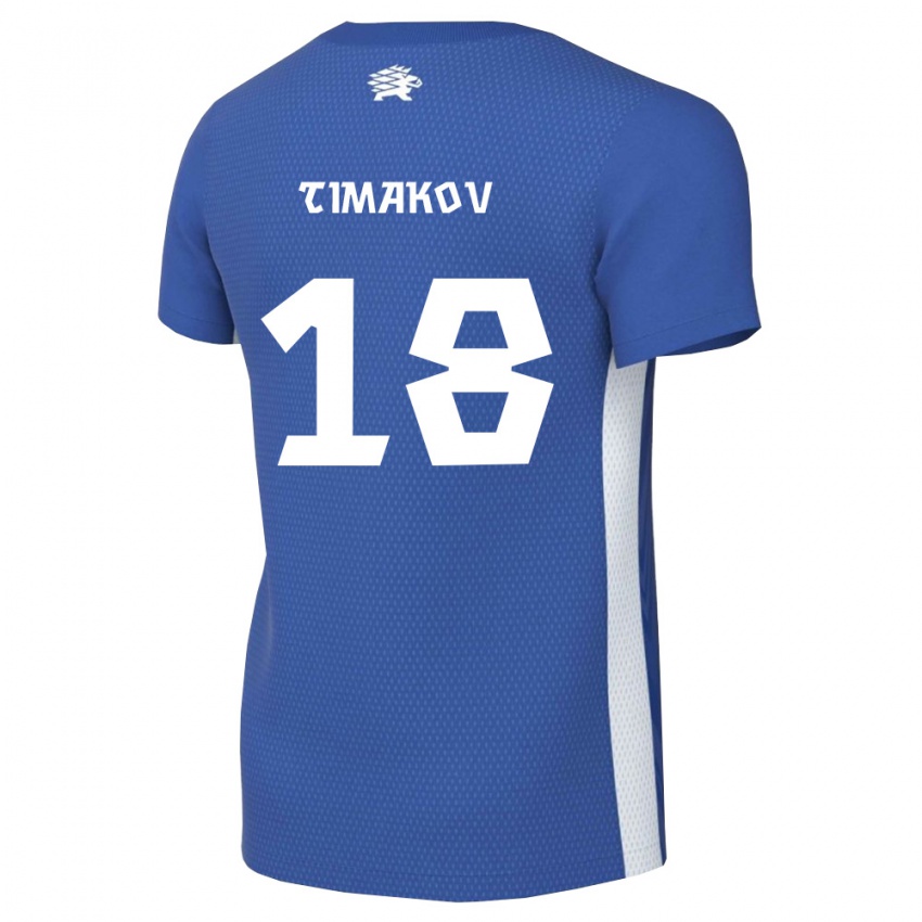 ילדים אסטוניה Artjom Timakov #18 כחול כהה לבן ג'רזי ביתית 26-28 חולצה קצרה