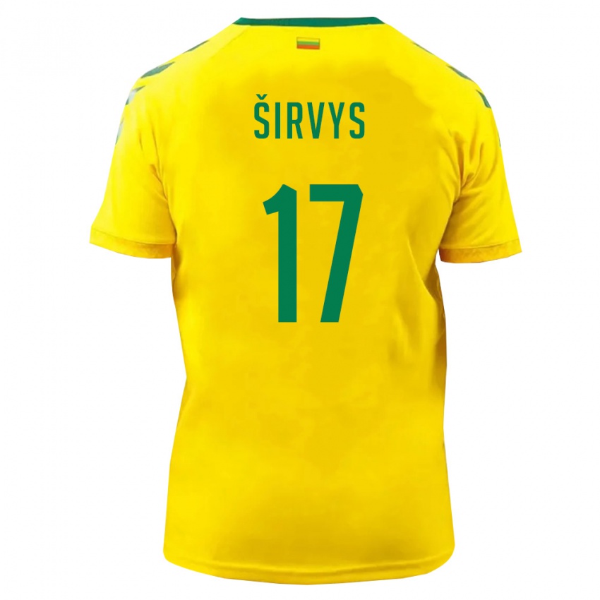 ילדים ליטא Pijus Sirvys #17 צהוב ירוק ג'רזי ביתית 26-28 חולצה קצרה