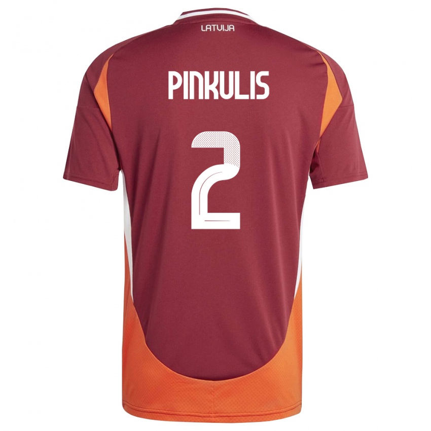 ילדים לטביה Pauls Pinkulis #2 אדום עמוק לבן כתום ג'רזי ביתית 26-28 חולצה קצרה