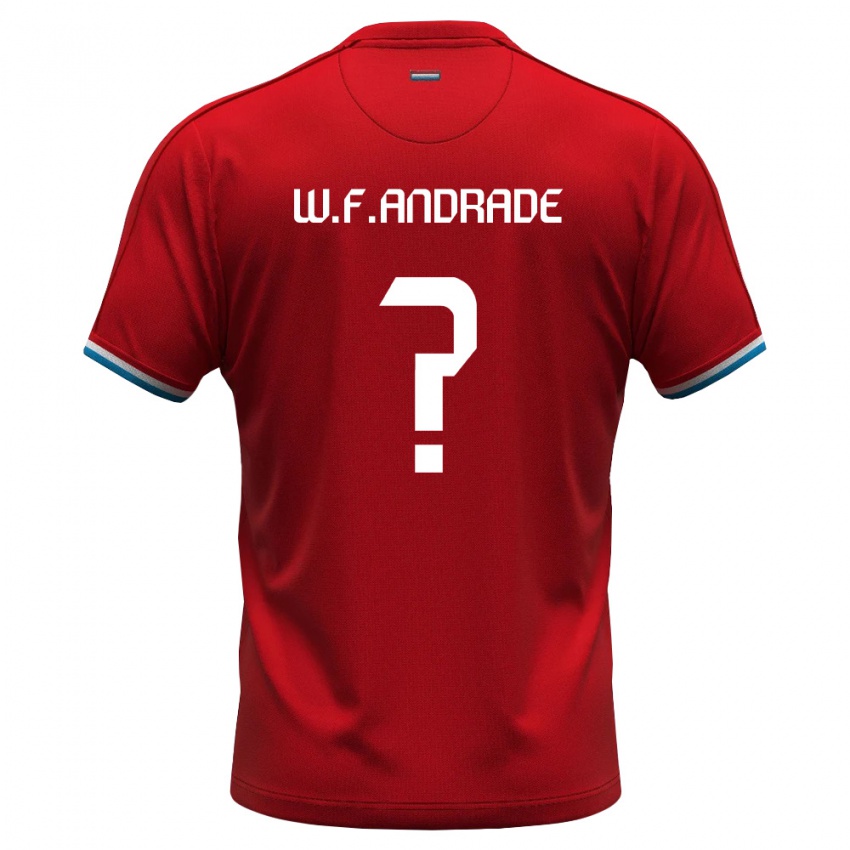 ילדים לוקסמבורג Wandir Figueiredo Andrade #0 אדום לבן כחול ג'רזי ביתית 26-28 חולצה קצרה