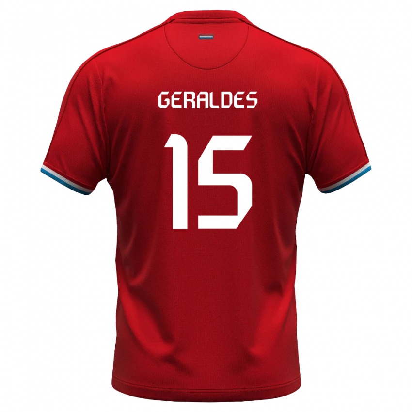 ילדים לוקסמבורג Tiago Geraldes #15 אדום לבן כחול ג'רזי ביתית 26-28 חולצה קצרה