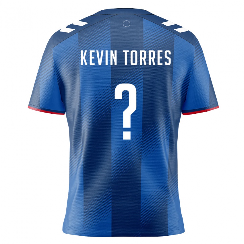 ילדים פוארטו ריקו Kevin Torres #0 כחול מלכותי אדום לבן ג'רזי ביתית 26-28 חולצה קצרה