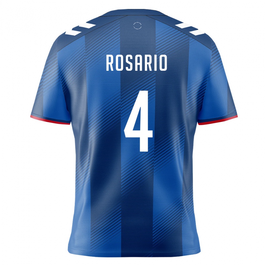 ילדים פוארטו ריקו Adrián Rosario #4 כחול מלכותי אדום לבן ג'רזי ביתית 26-28 חולצה קצרה