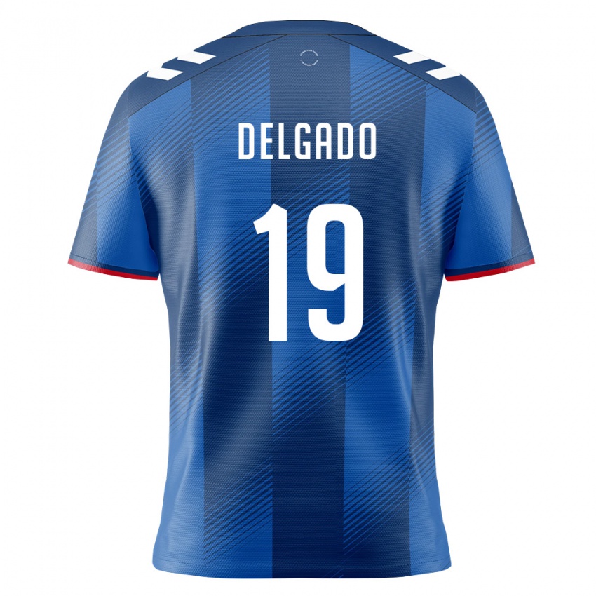 ילדים פוארטו ריקו Dacian Delgado #19 כחול מלכותי אדום לבן ג'רזי ביתית 26-28 חולצה קצרה