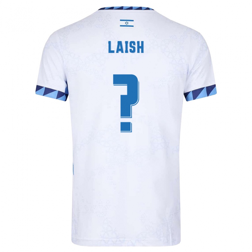 ילדים ישראל Yonatan Laish #0 לבן כחול בהיר ג'רזי ביתית 26-28 חולצה קצרה
