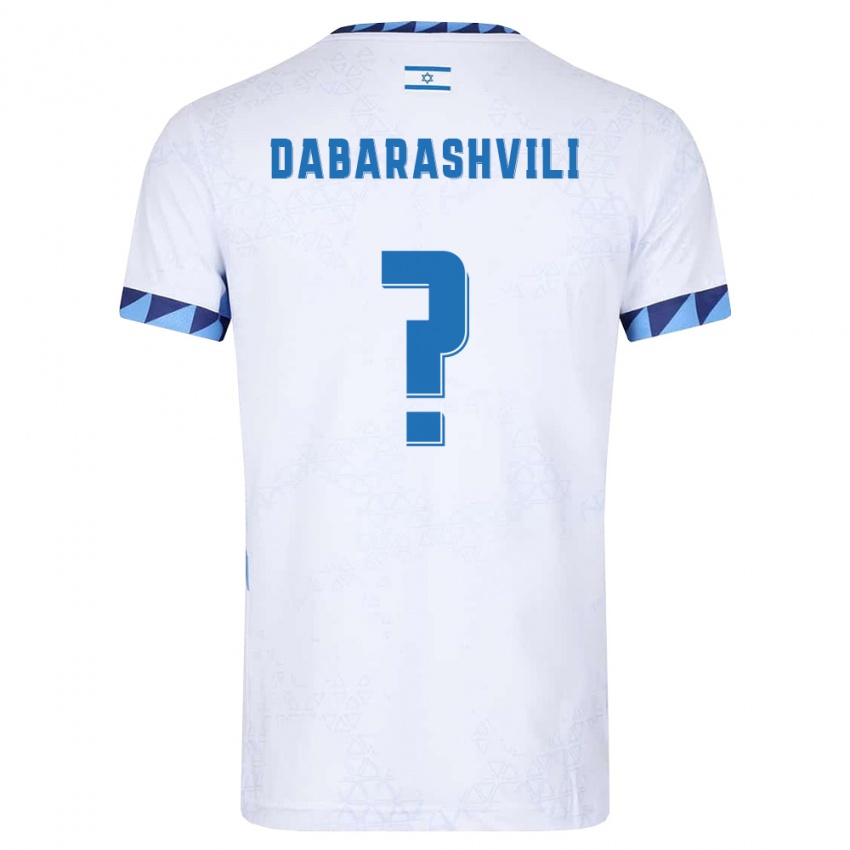 ילדים ישראל Noam Dabarashvili #0 לבן כחול בהיר ג'רזי ביתית 26-28 חולצה קצרה