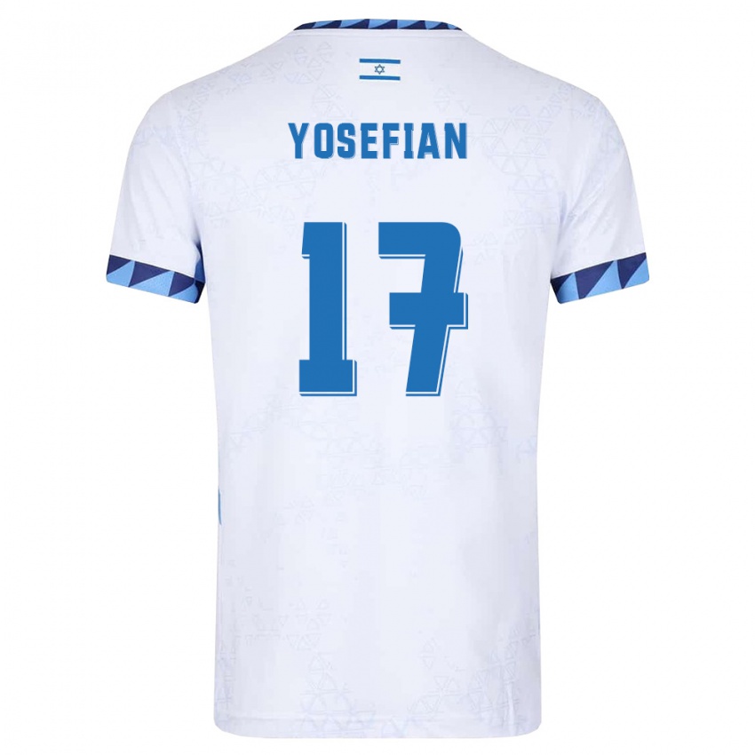 ילדים ישראל Harel Yosefian #17 לבן כחול בהיר ג'רזי ביתית 26-28 חולצה קצרה
