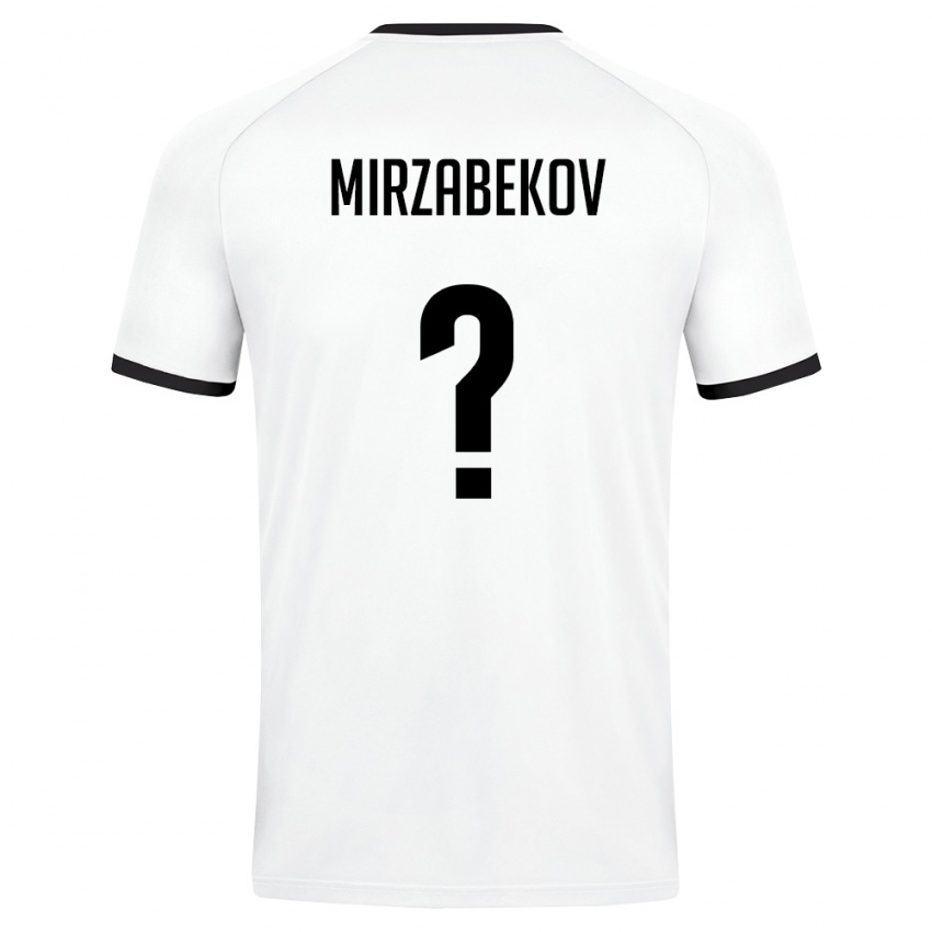 ילדים אוזבקיסטן Damir Mirzabekov #0 לבן ירוק כהה הרחק ג'רזי 26-28 חולצה קצרה