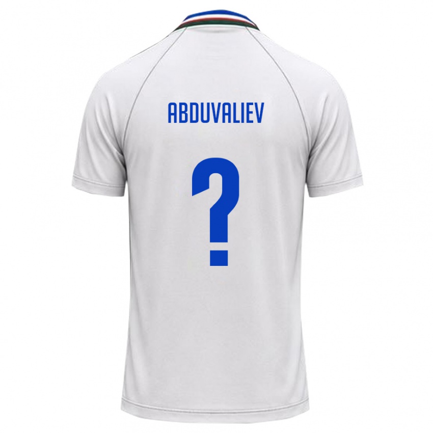 ילדים אוזבקיסטן Kamoliddin Abduvaliev #0 לבן ירוק כהה הרחק ג'רזי 26-28 חולצה קצרה