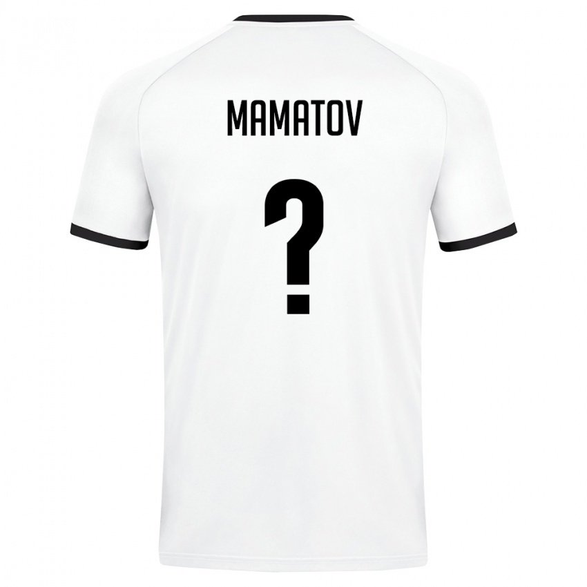 ילדים אוזבקיסטן Abubakr Mamatov #0 לבן ירוק כהה הרחק ג'רזי 26-28 חולצה קצרה