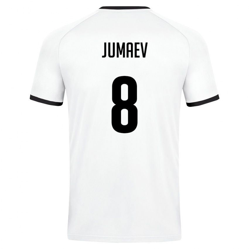 ילדים אוזבקיסטן Asilbek Jumaev #8 לבן ירוק כהה הרחק ג'רזי 26-28 חולצה קצרה