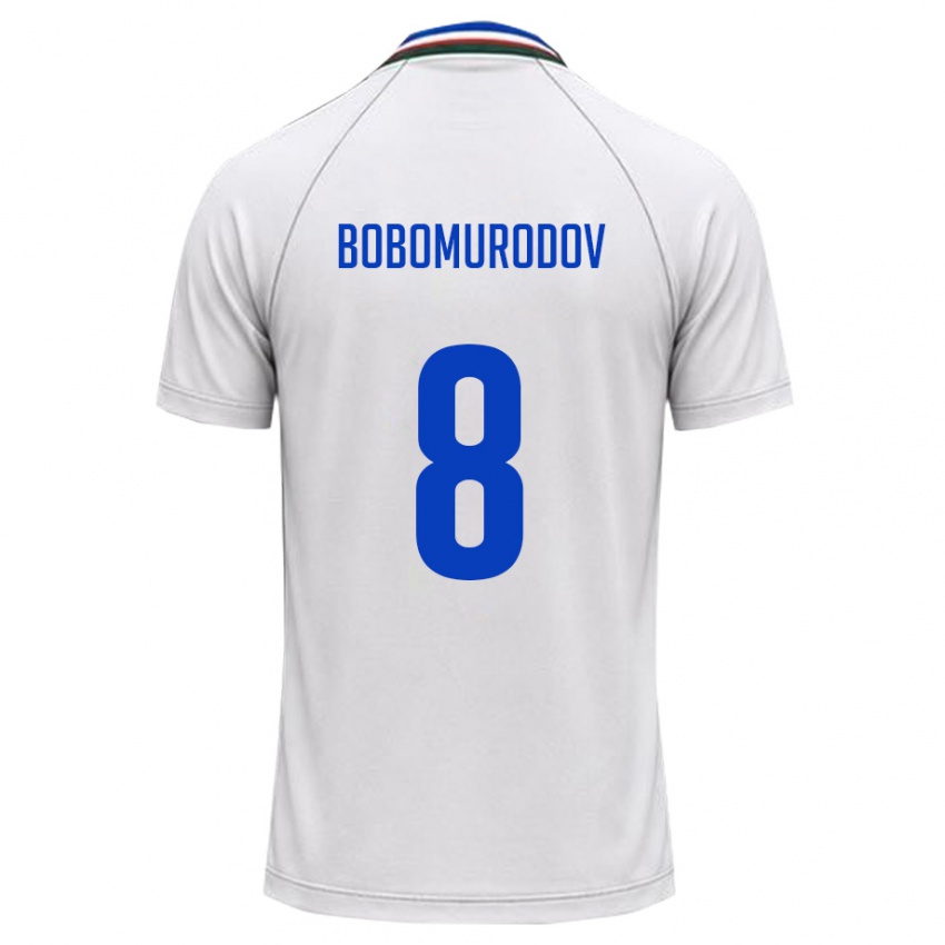 ילדים אוזבקיסטן Abulfayz Bobomurodov #8 לבן ירוק כהה הרחק ג'רזי 26-28 חולצה קצרה