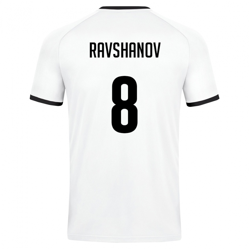 ילדים אוזבקיסטן Islom Ravshanov #8 לבן ירוק כהה הרחק ג'רזי 26-28 חולצה קצרה