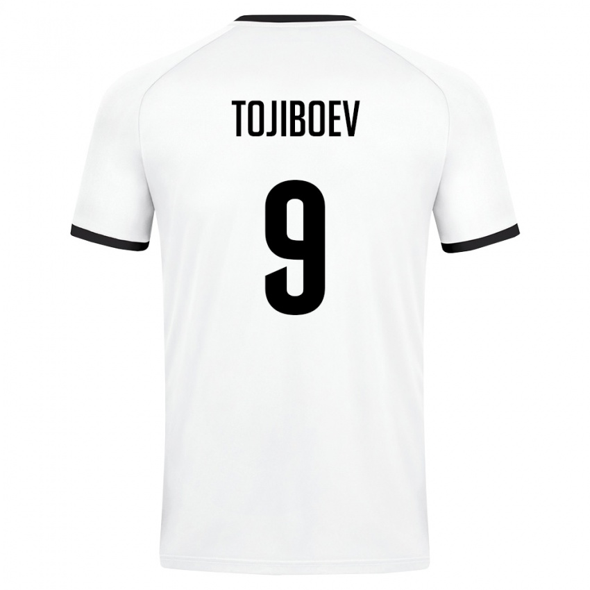 ילדים אוזבקיסטן Diyorbek Tojiboev #9 לבן ירוק כהה הרחק ג'רזי 26-28 חולצה קצרה