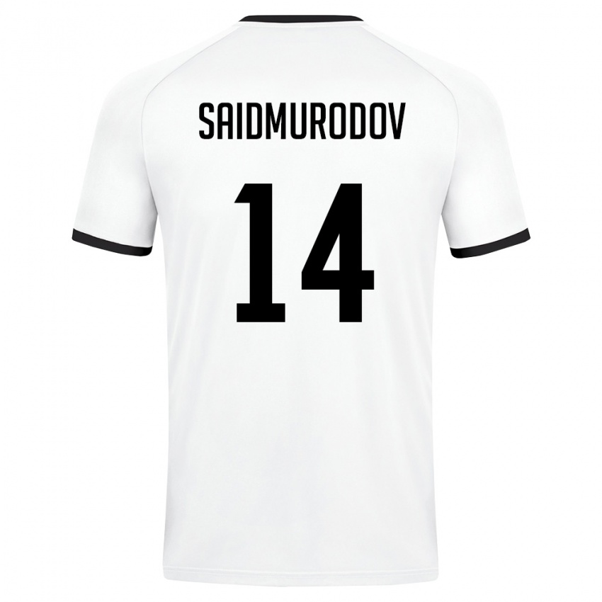 ילדים אוזבקיסטן Bekhruz Saidmurodov #14 לבן ירוק כהה הרחק ג'רזי 26-28 חולצה קצרה