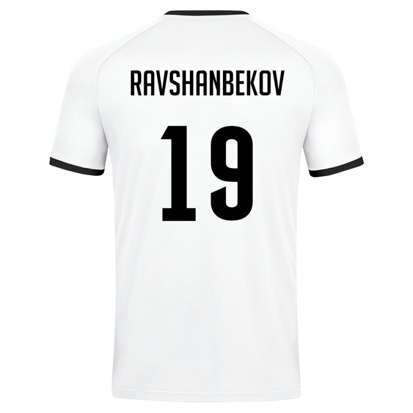 ילדים אוזבקיסטן Akhrorbek Ravshanbekov #19 לבן ירוק כהה הרחק ג'רזי 26-28 חולצה קצרה